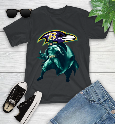 NFL Batman Football Sports Baltimore Ravens Youth T-Shirt 2