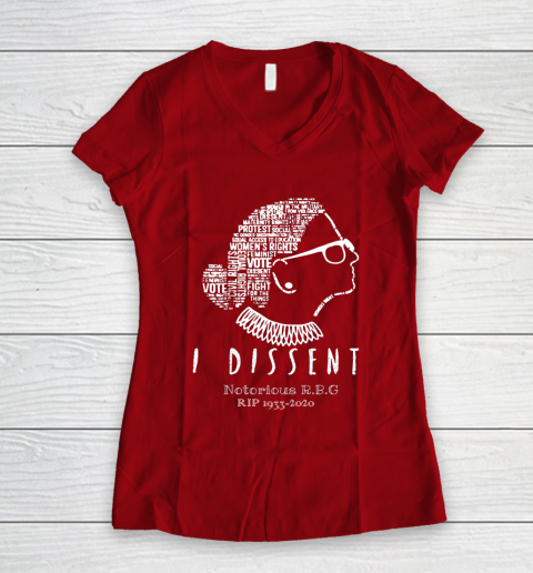 Notorious RBG 1833  2020 R.I.P Ruth Bader Ginsburg I Dissent Women's V-Neck T-Shirt 8