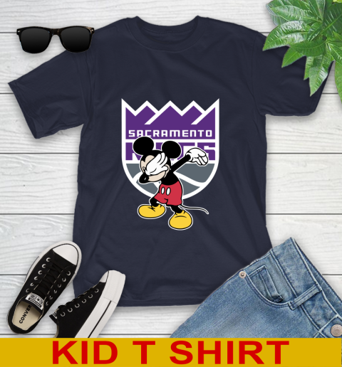 Sacramento Kings NBA Basketball Dabbing Mickey Disney Sports Youth T-Shirt 3