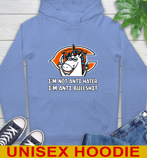 Chicago Bears NFL Football Unicorn I'm Not Anti Hater I'm Anti Bullshit Hoodie 11