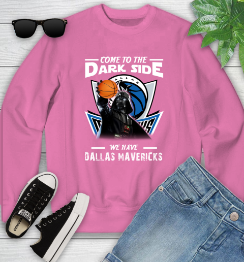 NBA Come To The Dark Side We Have Dallas Mavericks Star Wars Darth Vader Basketball Youth Sweatshirt 6