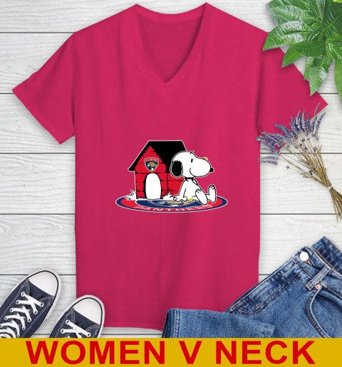 NHL Hockey Florida Panthers Snoopy The Peanuts Movie Shirt Women's V-Neck T-Shirt 10