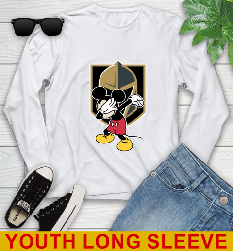 Vegas Golden Knights NHL Hockey Dabbing Mickey Disney Sports Youth Long Sleeve