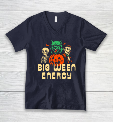 Funny Halloween Big Ween Energy V-Neck T-Shirt 2