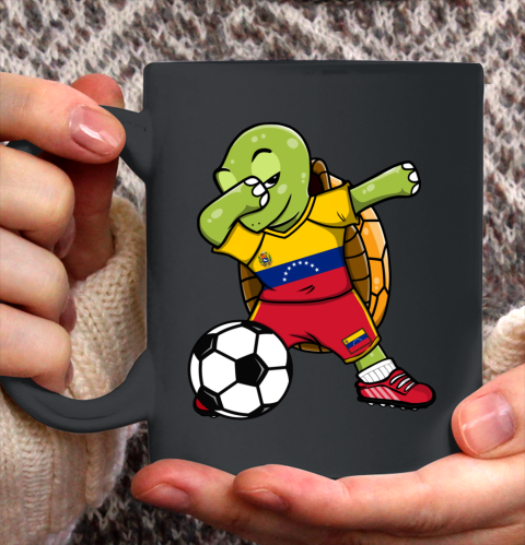 Dabbing Turtle Venezuela Soccer Fans Jersey Flag Football Ceramic Mug 11oz