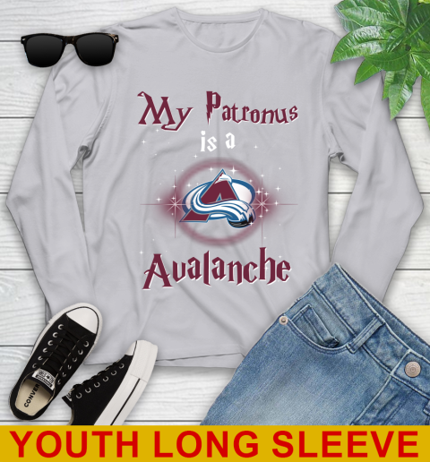 NHL Hockey Harry Potter My Patronus Is A Colorado Avalanche Youth Long Sleeve 5