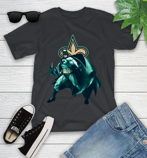 NFL Batman Football Sports New Orleans Saints Youth T-Shirt 2