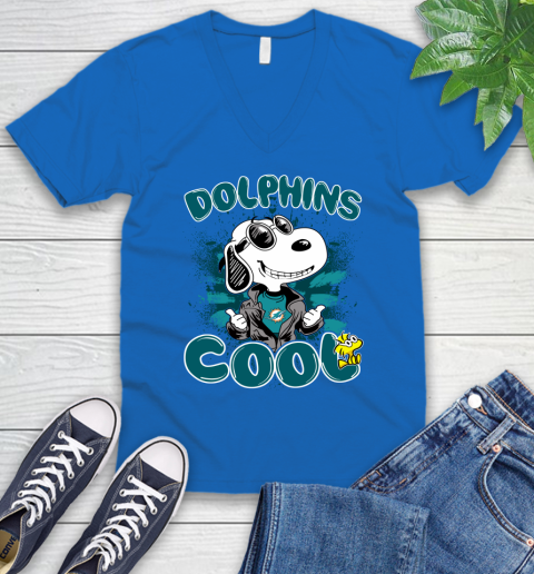 NFL Football Miami Dolphins Cool Snoopy Shirt V-Neck T-Shirt 5