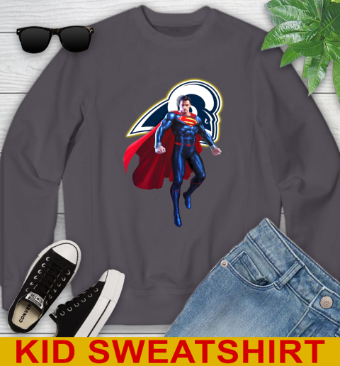 NFL Superman DC Sports Football Los Angeles Rams Youth Sweatshirt 6