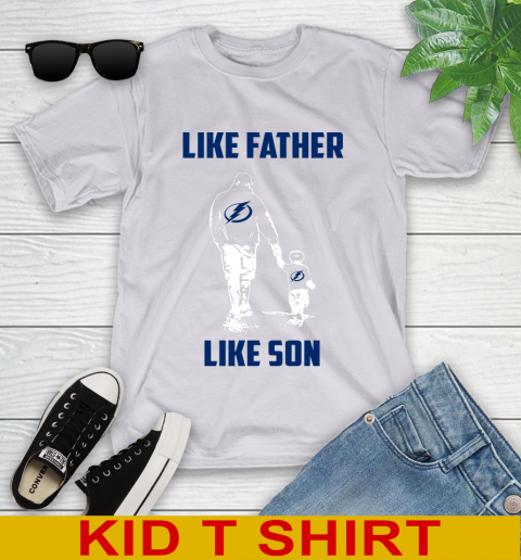 Tampa Bay Lightning NHL Hockey Like Father Like Son Sports Youth T-Shirt - Image 5