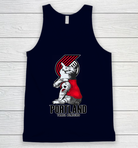 NBA Basketball My Cat Loves Portland Trail Blazers Tank Top 2