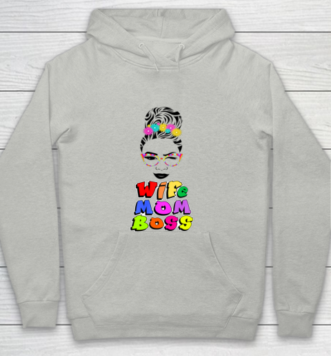 Wife Mom Boss Mother Woman Mommy Mothers Girls Youth Hoodie