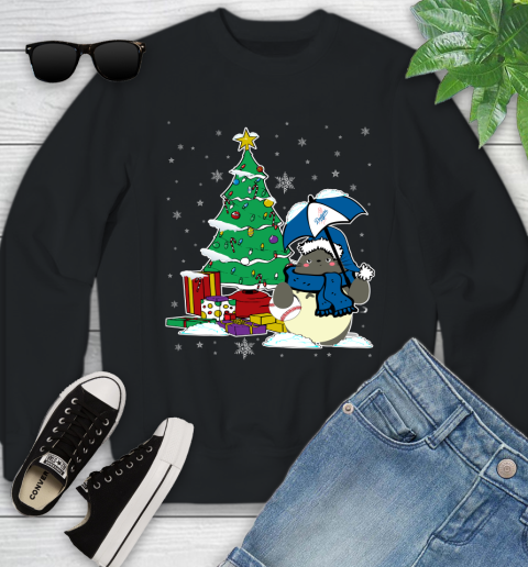 Los Angeles Dodgers MLB Baseball Cute Tonari No Totoro Christmas Sports Youth Sweatshirt