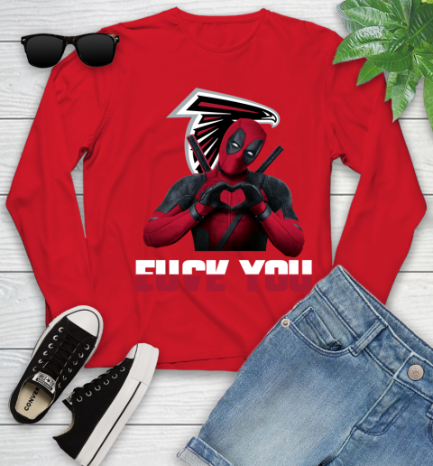 NHL Atlanta Falcons Deadpool Love You Fuck You Football Sports Youth Long Sleeve 11