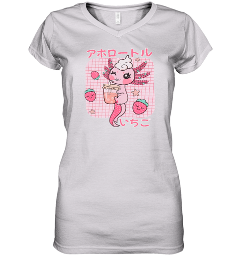 Michelle Otter Strawberry Axolotl Women's V