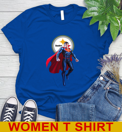 NFL Superman DC Sports Football Pittsburgh Steelers Women's T-Shirt 9