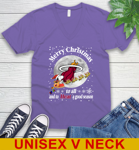 Miami Heat Merry Christmas To All And To Heat A Good Season NBA Basketball Sports V-Neck T-Shirt 8