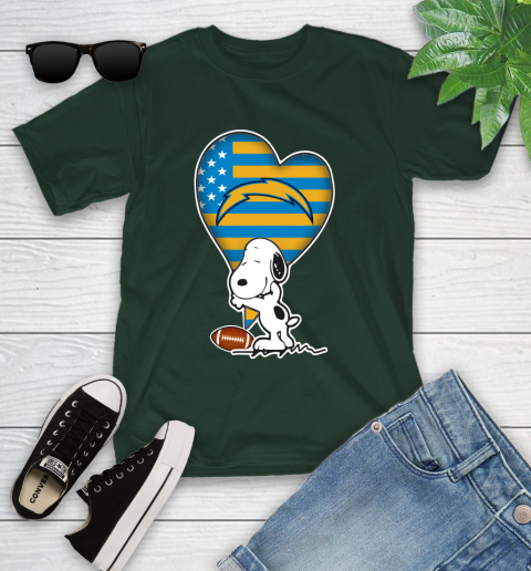San Diego Chargers NFL Football The Peanuts Movie Adorable Snoopy Youth T-Shirt 5