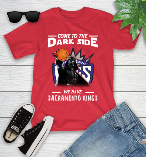 NBA Come To The Dark Side We Have Sacramento Kings Star Wars Darth Vader Basketball Youth T-Shirt 13