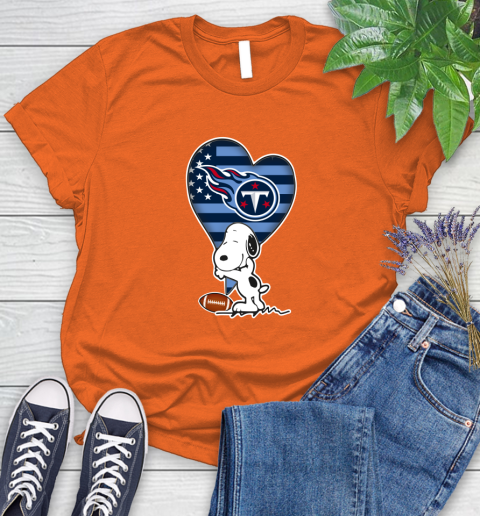 Tennessee Titans NFL Football The Peanuts Movie Adorable Snoopy Women's T-Shirt 4