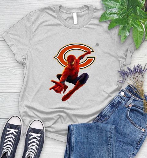 NFL Spider Man Avengers Endgame Football Chicago Bears Women's T-Shirt
