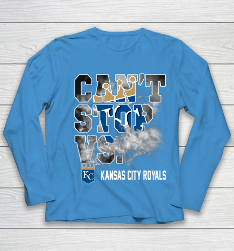 MLB Kansas City Royals Baseball Can't Stop Vs Kansas City Royals Youth Long Sleeve 5