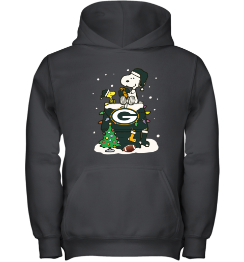 A Happy Christmas With Green Bay Packers Snoopy Youth Hoodie
