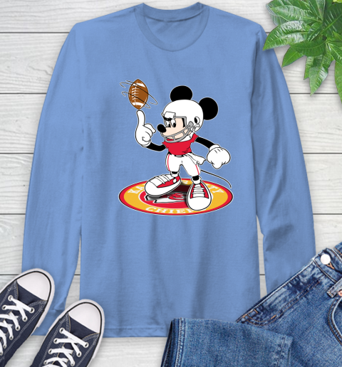 NFL Football Kansas City Chiefs Cheerful Mickey Disney Shirt Long Sleeve T-Shirt 12