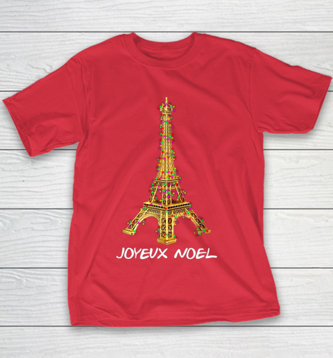 Joyeux Noel French Merry Christmas Eiffel Tower Youth T-Shirt 7