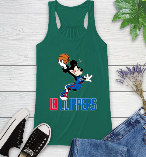 NBA Basketball LA Clippers Cheerful Mickey Mouse Shirt Racerback Tank 7
