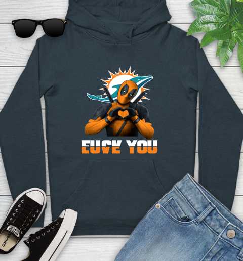 NHL Miami Dolphins Deadpool Love You Fuck You Football Sports Youth Hoodie 10
