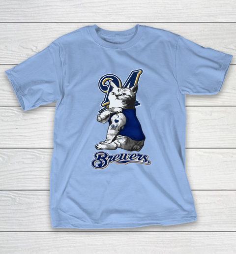 MLB Baseball My Cat Loves Milwaukee Brewers T-Shirt 10