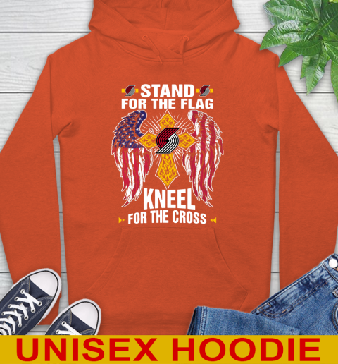 NBA Basketball Portland Trail Blazers Stand For Flag Kneel For The Cross Shirt Hoodie 4