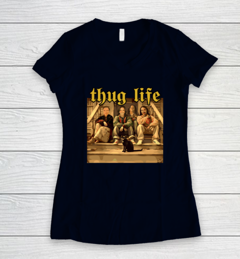 Thug Life Kamala Harris 2024 Feminist  Vote Blue Election Women's V-Neck T-Shirt 2