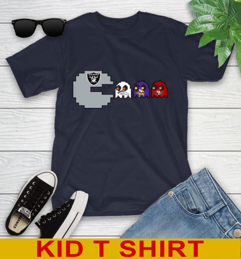 Oakland Raiders NFL Football Pac Man Champion Youth T-Shirt 3