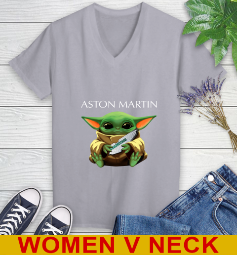 Star Wars Baby Yoda Hugs Aston Martin Car Shirt 76