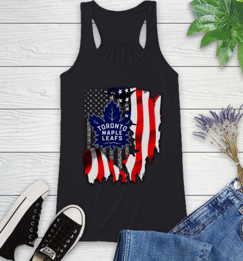 Toronto Maple Leafs NHL Hockey American Flag Racerback Tank
