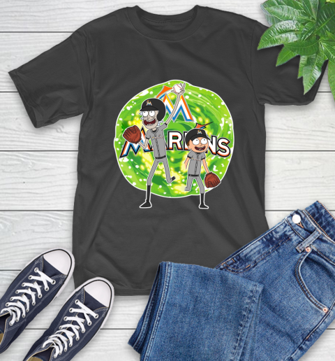 MLB Miami Marlins Rick And Morty Baseball Sports T-Shirt 2