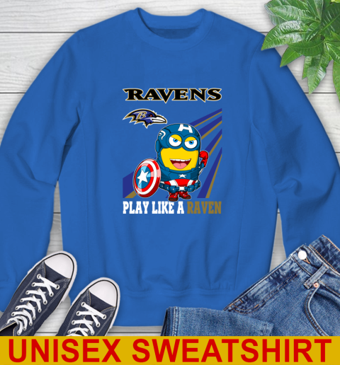 NFL Football Baltimore Ravens Captain America Marvel Avengers Minion Shirt Sweatshirt 11