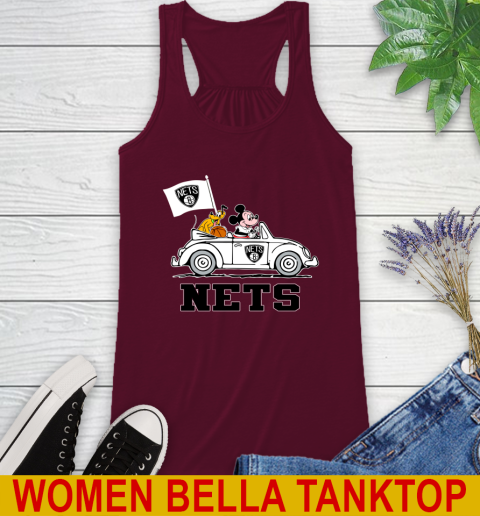 NBA Basketball Brooklyn Nets Pluto Mickey Driving Disney Shirt Racerback Tank 3