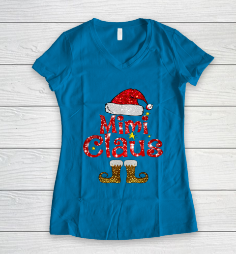 Funny Santa Mimi Claus Merry Christmas Women's V-Neck T-Shirt 5