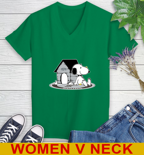 NBA Basketball San Antonio Spurs Snoopy The Peanuts Movie Shirt Women's V-Neck T-Shirt 6