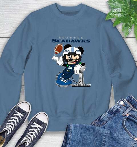 NFL Seattle Seahawks Mickey Mouse Disney Super Bowl Football T Shirt Sweatshirt 7