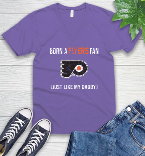 NHL Philadelphia Flyers Hockey Loyal Fan Just Like My Daddy Shirt V-Neck T-Shirt 8