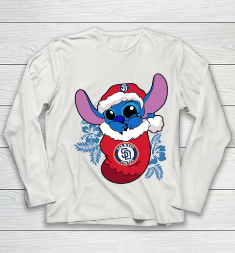 San Diego Padres Christmas Stitch In The Sock Funny Disney MLB Youth Long Sleeve 11