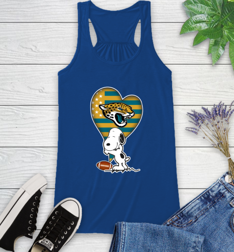 Jacksonville Jaguars NFL Football The Peanuts Movie Adorable Snoopy Racerback Tank 9
