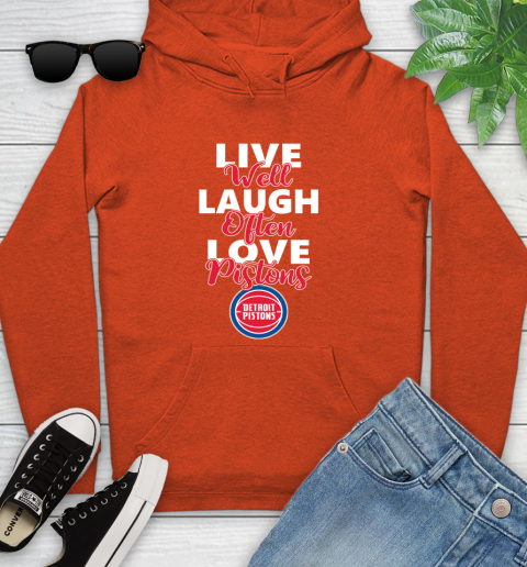 NBA Basketball Detroit Pistons Live Well Laugh Often Love Shirt Youth Hoodie 4