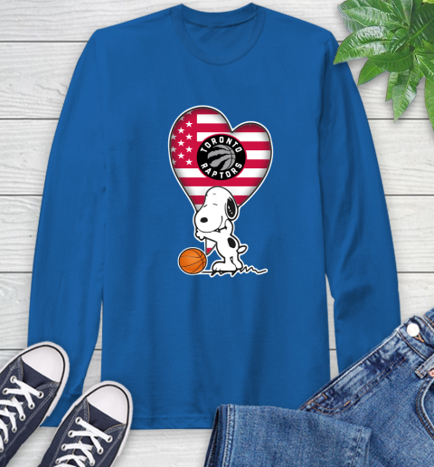 Toronto Raptors NBA Basketball The Peanuts Movie Adorable Snoopy Long Sleeve T-Shirt 9