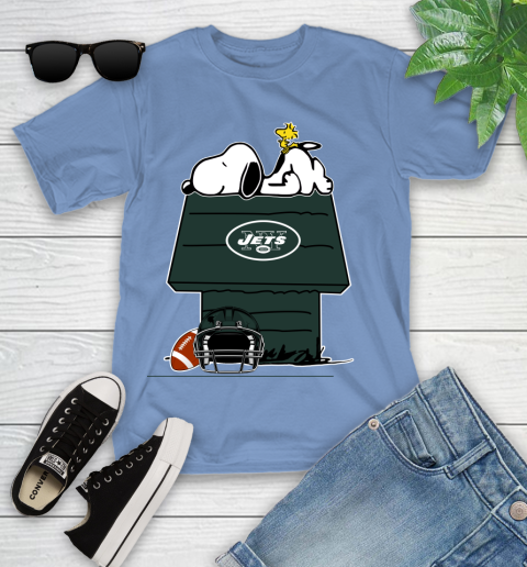 New York Jets NFL Football Snoopy Woodstock The Peanuts Movie Youth T-Shirt 11