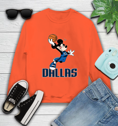 NBA Basketball Dallas Mavericks Cheerful Mickey Mouse Shirt Sweatshirt 4